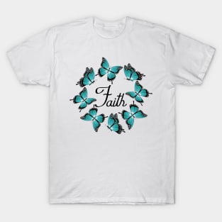 Faith - Blue Butterflies T-Shirt